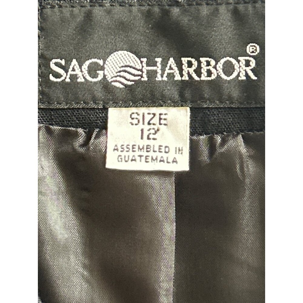 Vtg. Sag Harbor Womens Black Two-Button Blazer Size 12 Professional Wear Office - Picture 4 of 8